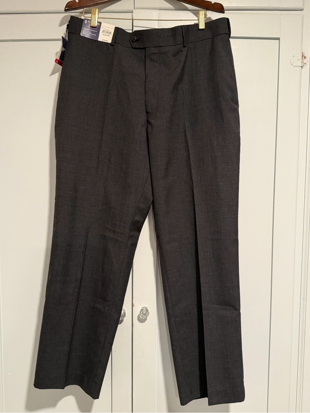 Stafford Performance Men's Classic Charcoal Gray Dress Pants NWT